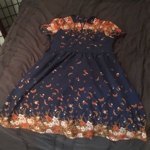 Blue floral ModCloth party dress